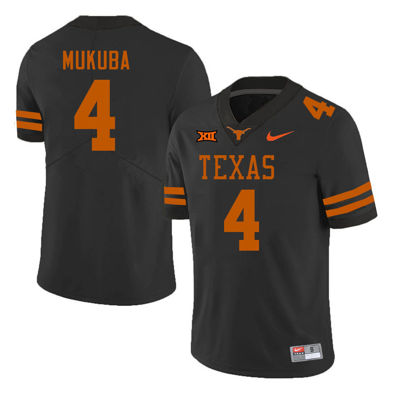 Men #4 Andrew Mukuba Texas Longhorns College Football Jerseys Stitched-Black